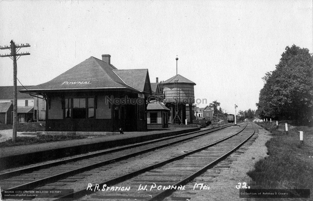 Postcard: Railroad Station, West Pownal, Maine